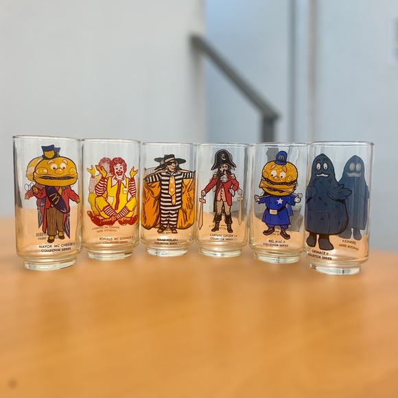 Vintage Mcdonald’s 1970’s Dining Glasses 6 pcs set - Picture 1 of 5